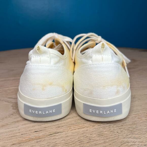 EVERLANE The Forever Sneaker Gold Dip-Dye White Canvas Women’s 9.5